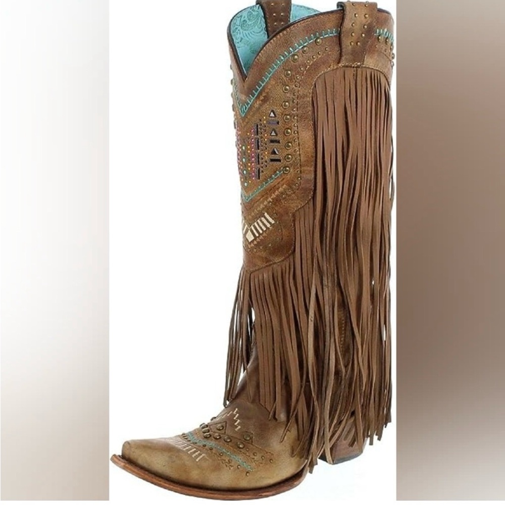 Corral brown fringe boots. Size 6.5. Worn twice. No box.
